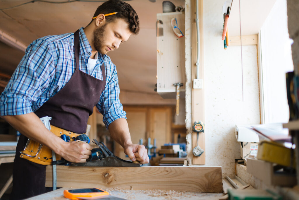 carpenter in kitchen